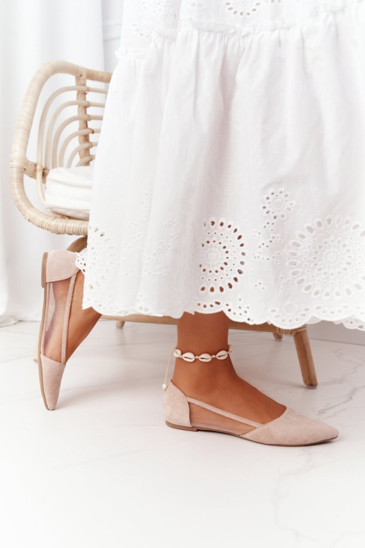 Balerinos su tinkleliu smėlio spalvos Melania