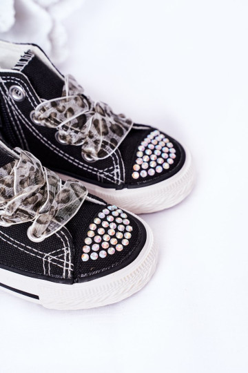 Vaikiški sportbačiai su kubinio cirkonio juodos spalvos šypsena 2