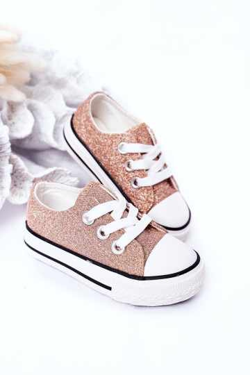 Vaikiški sportbačiai su blizgučiais Rose Gold Bling-Bling 2