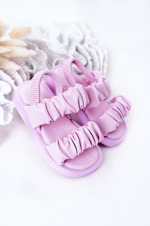 Vaikiški sandalai su raišteliu Violetinės spalvos
