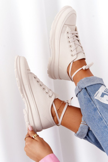 Sportbačiai ant storo pado smėlio spalvos Kelionės laikas