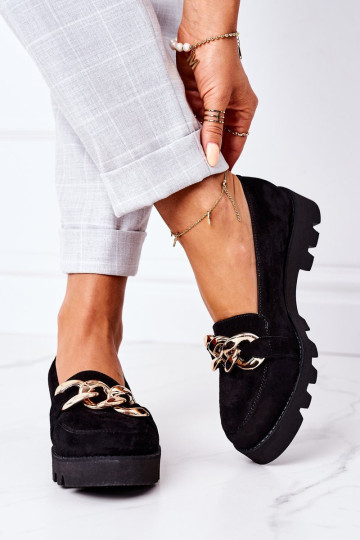 Zomšiniai mokasinai Lewski batai 3040 juodi 2