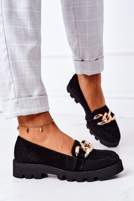 Zomšiniai mokasinai Lewski batai 3040 juodi