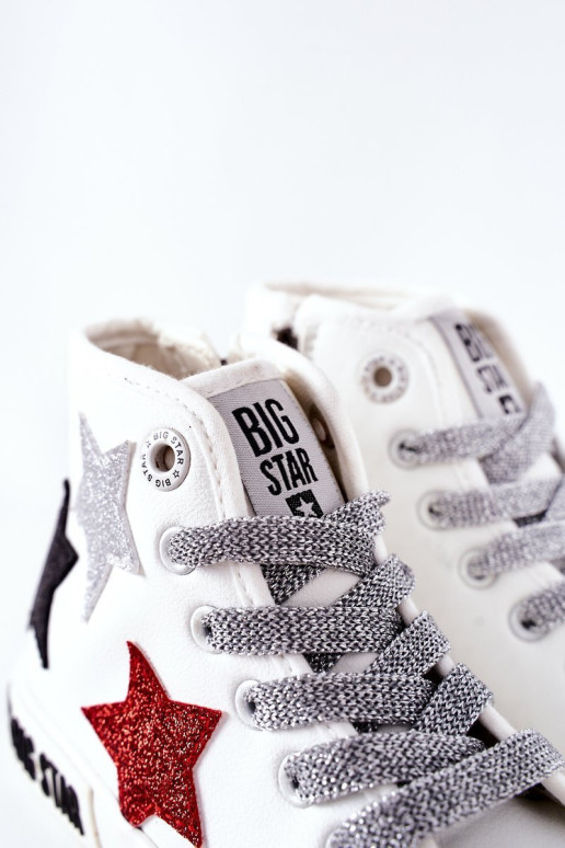 Vaikiški aukšti sportbačiai su užtrauktuku BIG STAR II374029 Balti