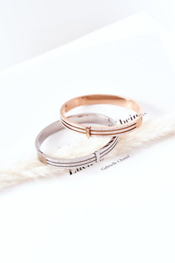 Plieninė apyrankė su kubiniu cirkonio sidabru