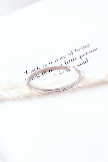 Plieninė apyrankė su kubiniu cirkonio sidabru 2