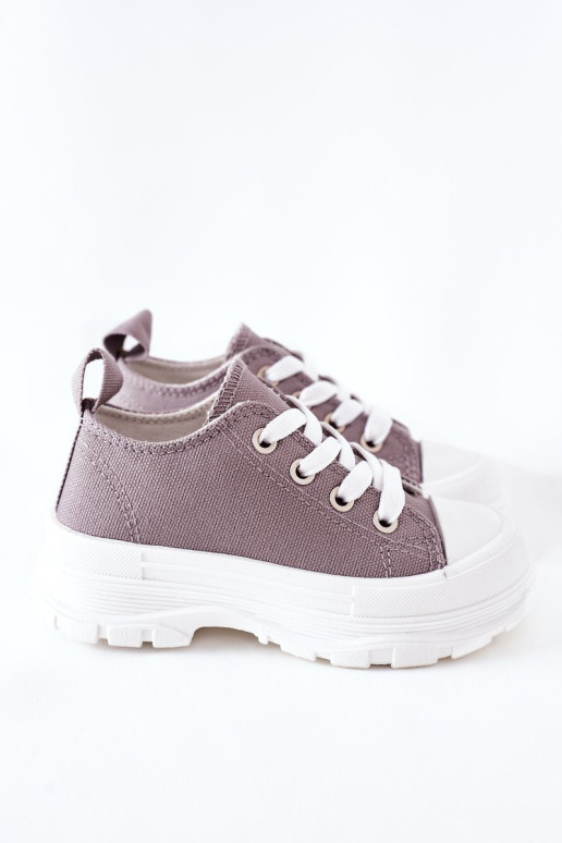 Vaikiški sportbačiai ant platformos Pilka Kelionės laikas