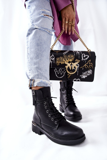 Aukšti batai Workers With Sliders Black Maisa