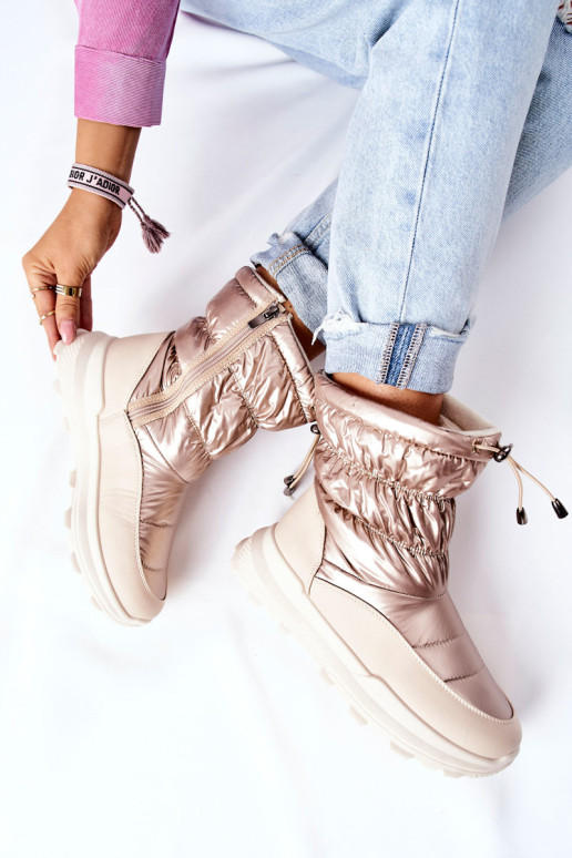 Moteriški apšildomi sniego batai aukso spalvos Starbone