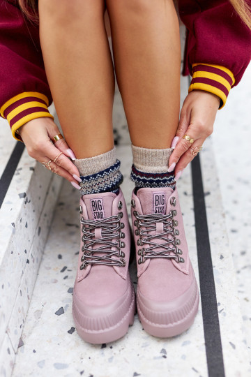 Odiniai „Trapper“ batai Big Star II274367 Rožiniai 2