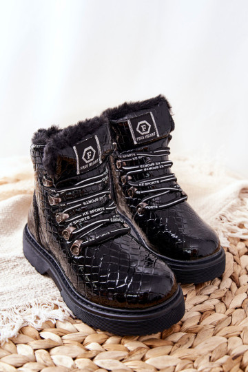 Vaikiški batai su flisiniu pamušalu Black Doreen