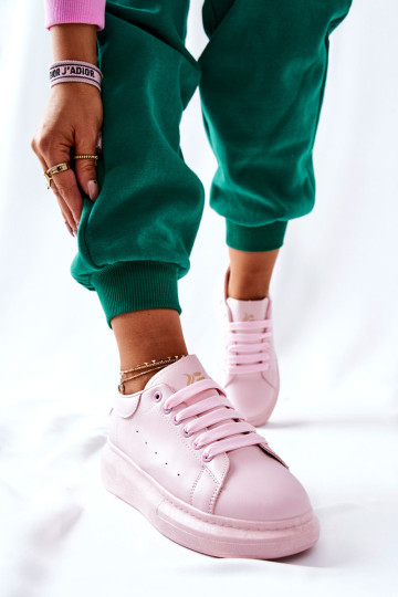 Odiniai sportbačiai ant platformos Pink Lemmy