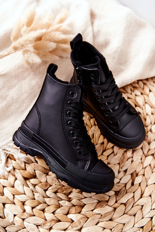 Vaikiški odiniai izoliuoti sportbačiai Black Bomi