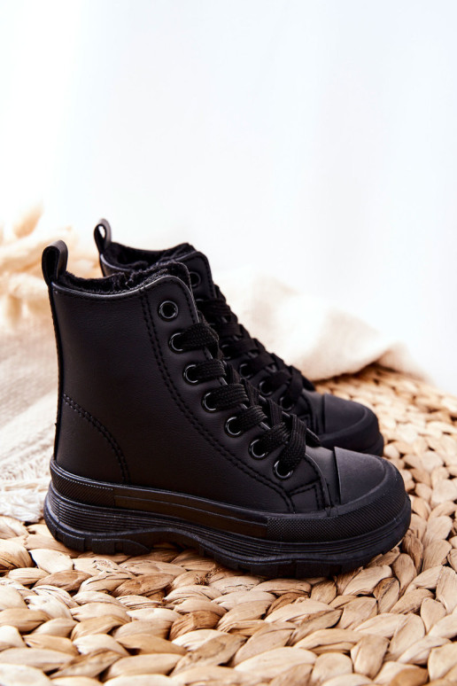 Vaikiški odiniai izoliuoti sportbačiai Black Bomi