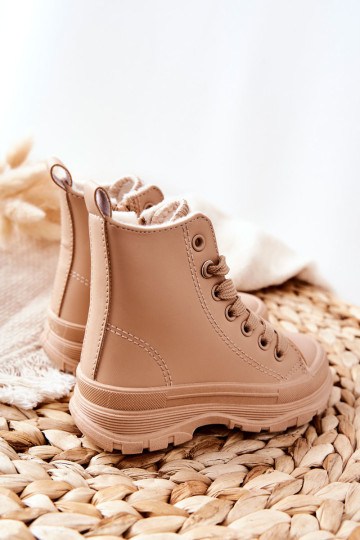 Vaikiški odiniai izoliuoti sportbačiai Beige Bomi