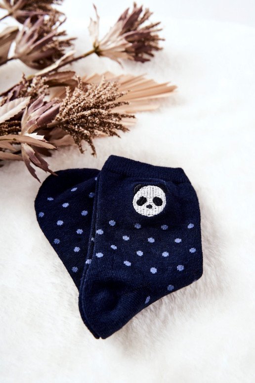 Vaikiškos kojinės In Dots Panda tamsiai mėlynos spalvos