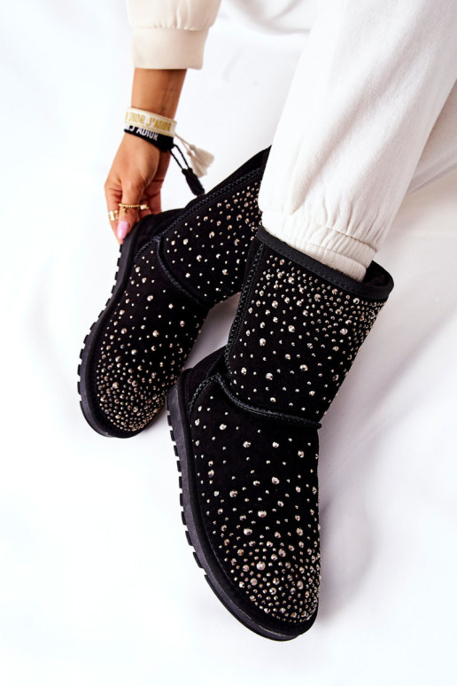 Apšildantys sniego batai su kalnų krištolais Black Mariella