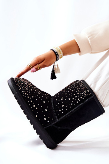 Apšildantys sniego batai su kalnų krištolais Black Mariella