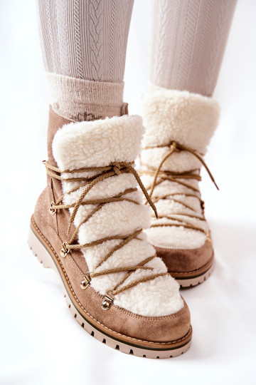 Izoliuoti Trapper Boots Beige Jiliana