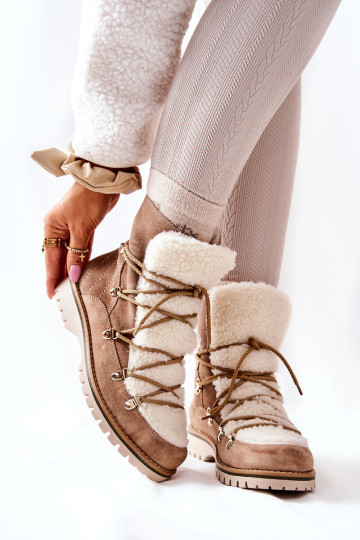 Izoliuoti Trapper Boots Beige Jiliana