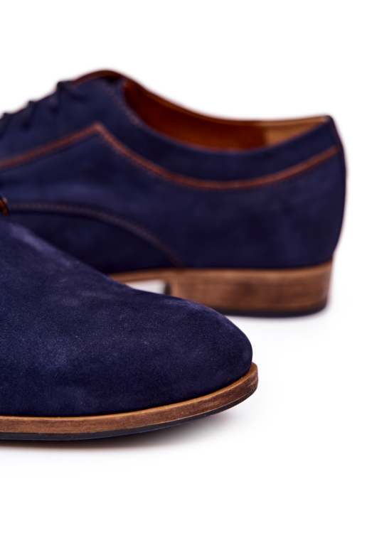Elegantiški odiniai nubuko batai Bednarek 684 Navy
