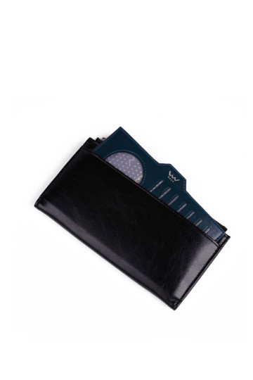 Didelė piniginė su užsegimu Black Nadine