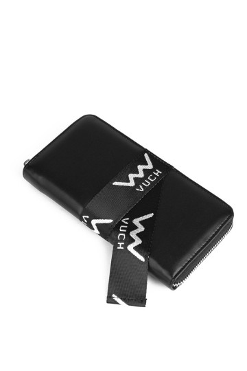 Odinė piniginė su užtrauktuku Black Mille