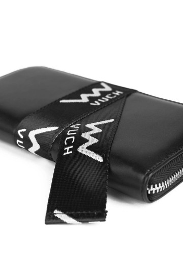 Odinė piniginė su užtrauktuku Black Mille 2