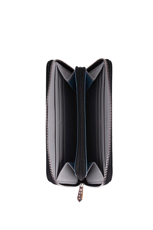 Odinė piniginė su užtrauktuku Black Mille