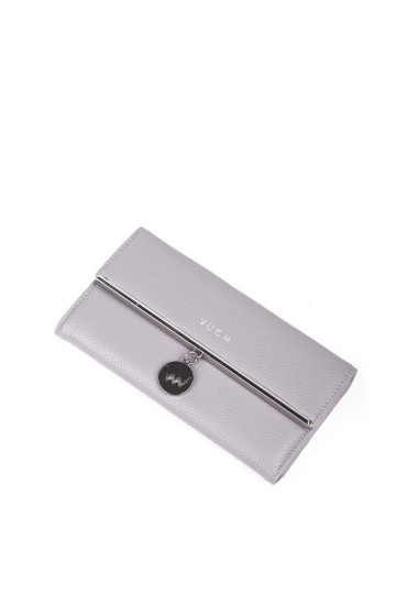 Didelė moteriška emblema piniginė pilka paštas