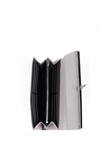 Didelė moteriška emblema piniginė pilka paštas 2