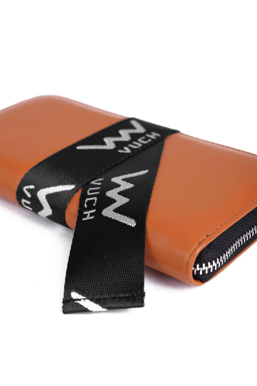 Odinė piniginė su užtrauktuku Brown Mille