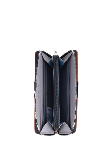 Odinė piniginė su užtrauktuku Brown Mille