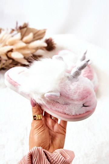 Unicorn Warm-up šlepetės Baltos ir rožinės spalvos Ronee