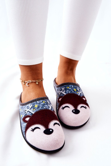 Šildančios šlepetės Reindeer Blue Taffy