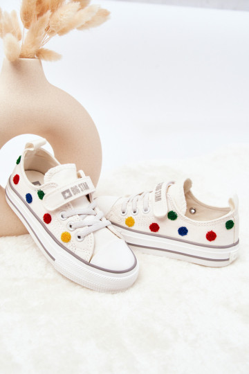 Vaikiški sportbačiai su lipduku BIG STAR JJ374053 Balti