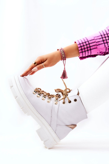 Odiniai izoliuoti batai Balta Beige Brescia 2