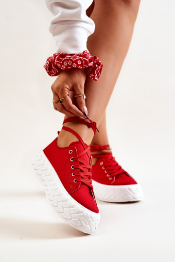 Sportbačiai ant didžiulės platformos Raudona Suzane 2