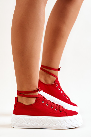 Sportbačiai ant didžiulės platformos Raudona Suzane