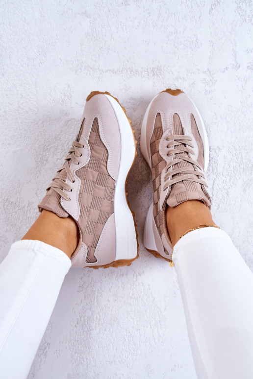 Klasikiniai sportiniai batai surišti smėlio spalvos Patrice