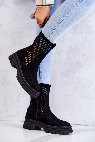 Odiniai batai Workers Nicole Black 2711