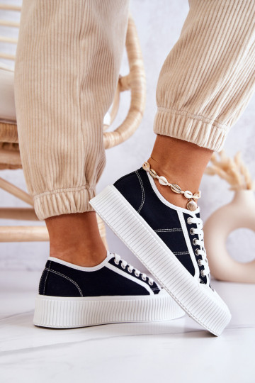 Žemi sportbačiai ant platformos Black Mischa