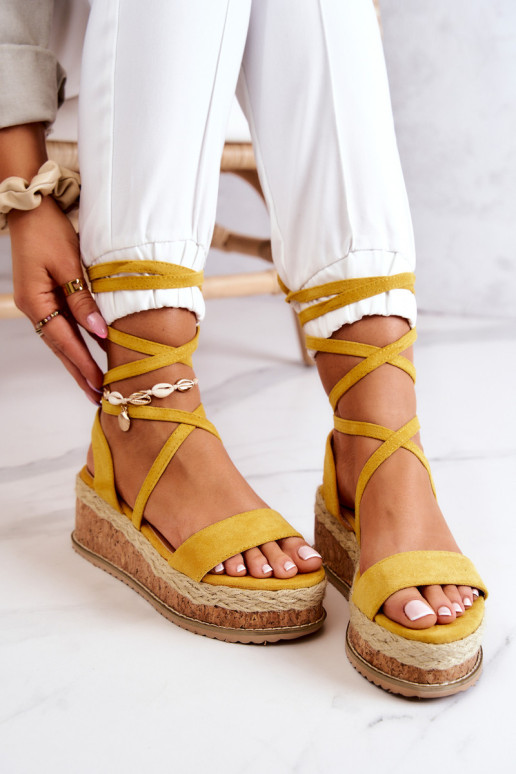 Zomšiniai sandalai Espadrilles On the Wedge Yellow Shanny
