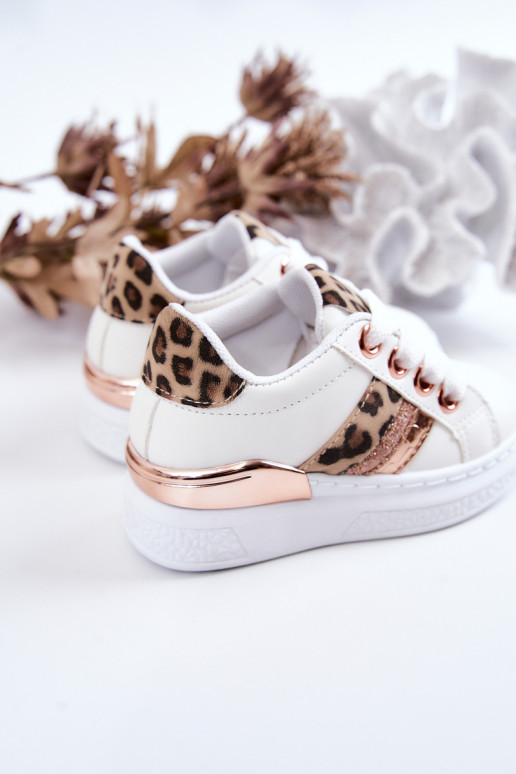 Odiniai sportiniai batai Leopard White Trixie