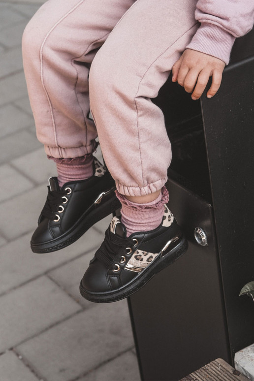 Odiniai sportiniai batai Leopard Black Trixie
