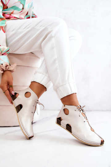 Šviesūs odiniai batai Maciejka 03426-25 Šviesiai smėlio spalvos