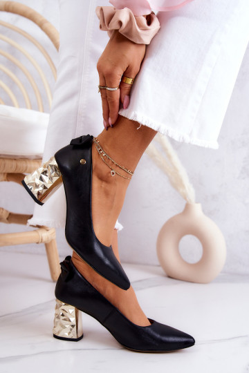 Odiniai aukštakulniai ant baro Maciejka 05334-01 Juoda 2