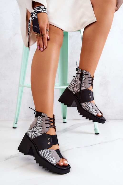 Odiniai bateliai Maciejka 05321-03 Pilka ir juoda