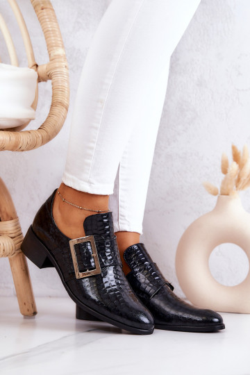 Odiniai batai su sagtimi Black Taliya 2