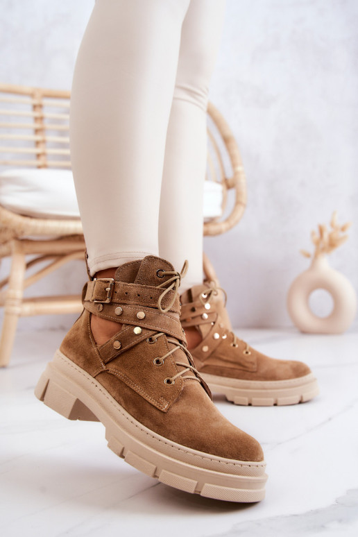 Zomšiniai moteriški batai su išpjovomis Camel Everly